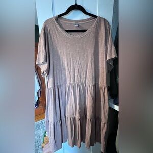 Old Navy Dusty Mauve Short Sleeve Tiered Dress
